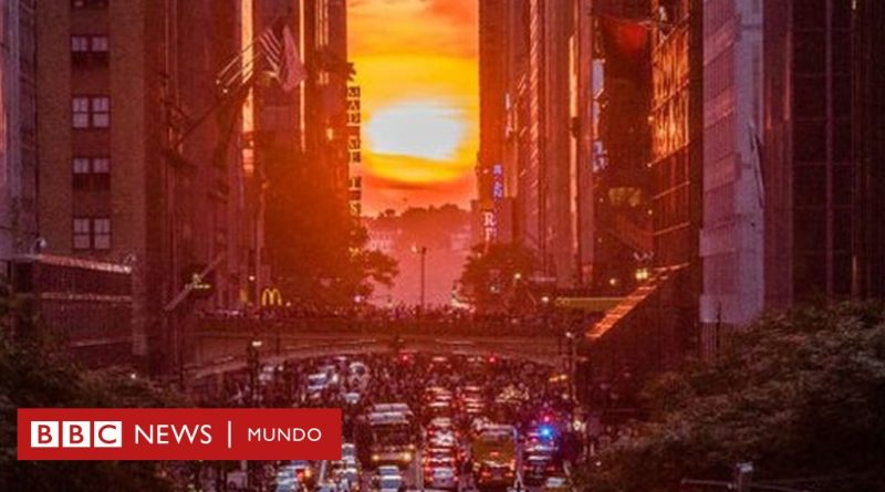 ¿Qué es el Manhattanhenge, el espectacular fenómeno solar urbano en Nueva York? - BBC News Mundo