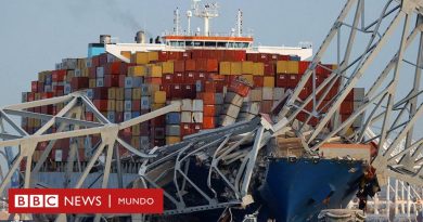 Baltimore: uno de los principales puentes de la ciudad se derrumba al ser embestido por un barco carguero y las autoridades dan por muertos a los 6 desaparecidos - BBC News Mundo