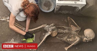 Pompeya: Las imágenes de los cuerpos de una pareja víctima del Vesubio junto a un "pequeño tesoro" - BBC News Mundo