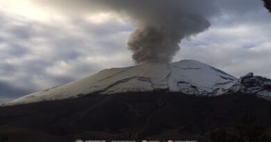 Popocatépetl produce 58 exhalaciones